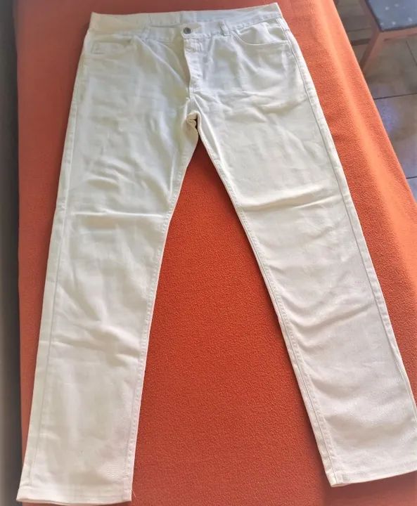 calça jeans branca n46  - Foto 2