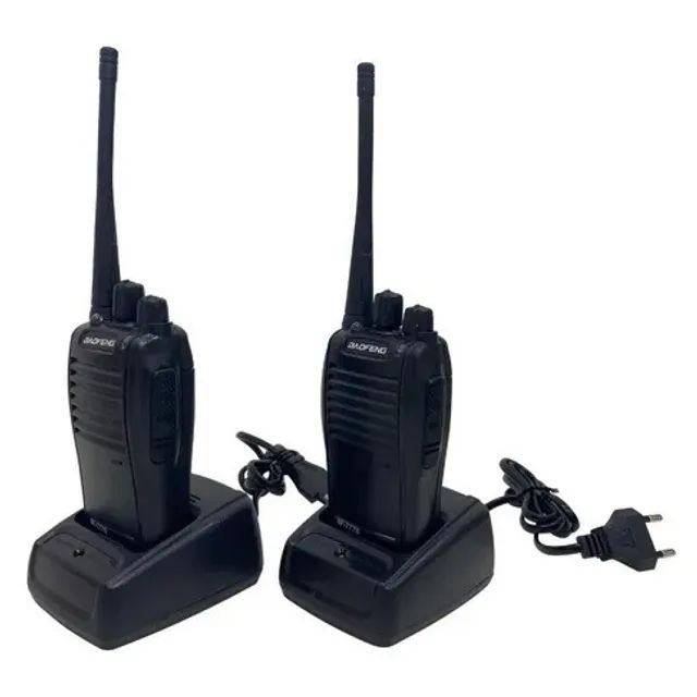 (Novo) Kit 2 Radio Comunicador Bf-777s Acompanha Bases Carregadoras Walk Talk - Foto 2