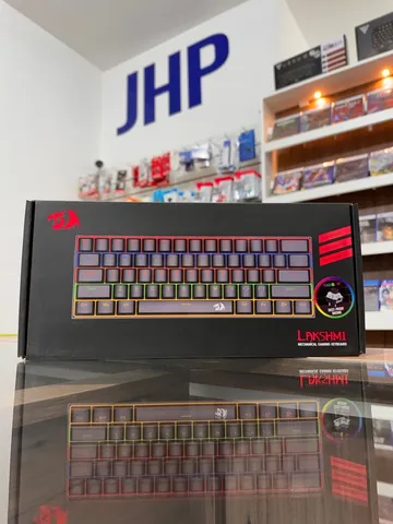 Teclado Mecânico Gamer Redragon Lakshmi 60% Preto Switch Marrom RGB Rainbow | S/ Juros