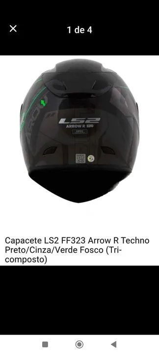 Capacete LS2 FF323 Arrow R Techno Preto/Cinza/Verde Fosco