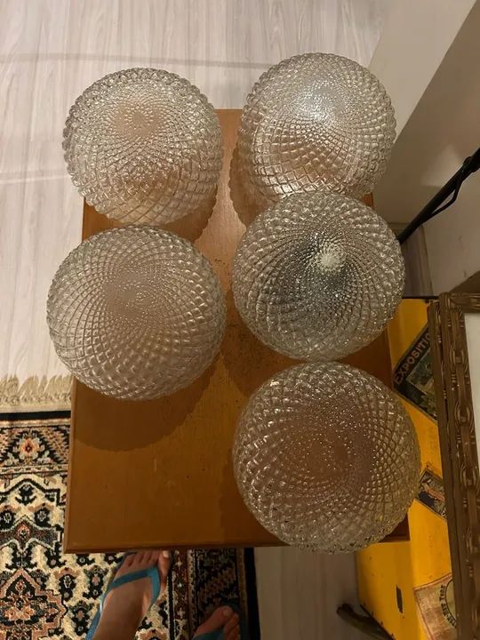 5 Cúpulas de Vidro para Lustre