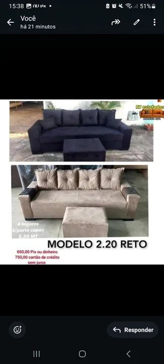 Sofá com puff de brinde - Foto 3