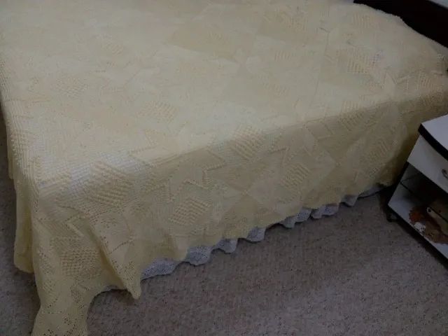 Colcha cor champagne crochê feita a mão artesanalmente  - Foto 4