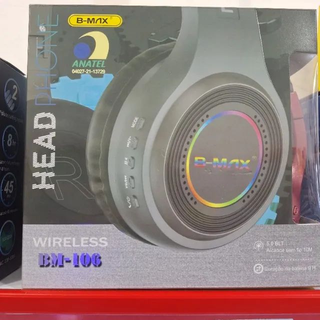 Fone Headset Sem Fio Bluetooth de Concha Recarregável