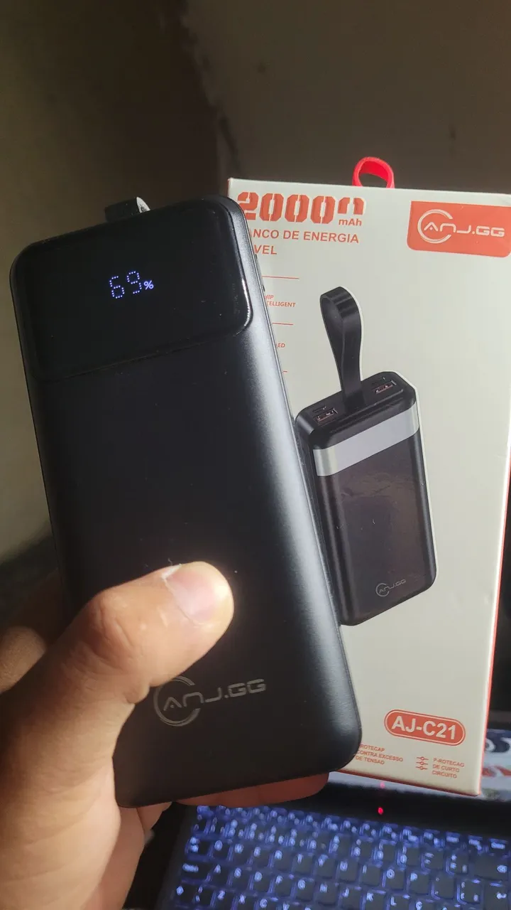 Carregador Portátil Power Bank 20000mAh ANJ.GG AJ-C21