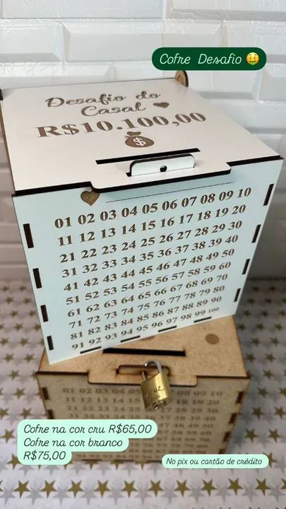 Cofre Desafio do Casal - R$10.100,00