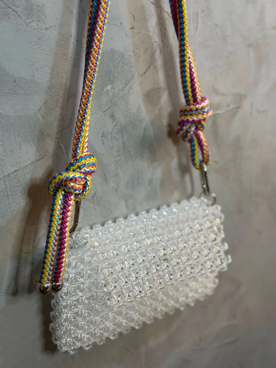 Bolsa Miçanga Cristal Transparente