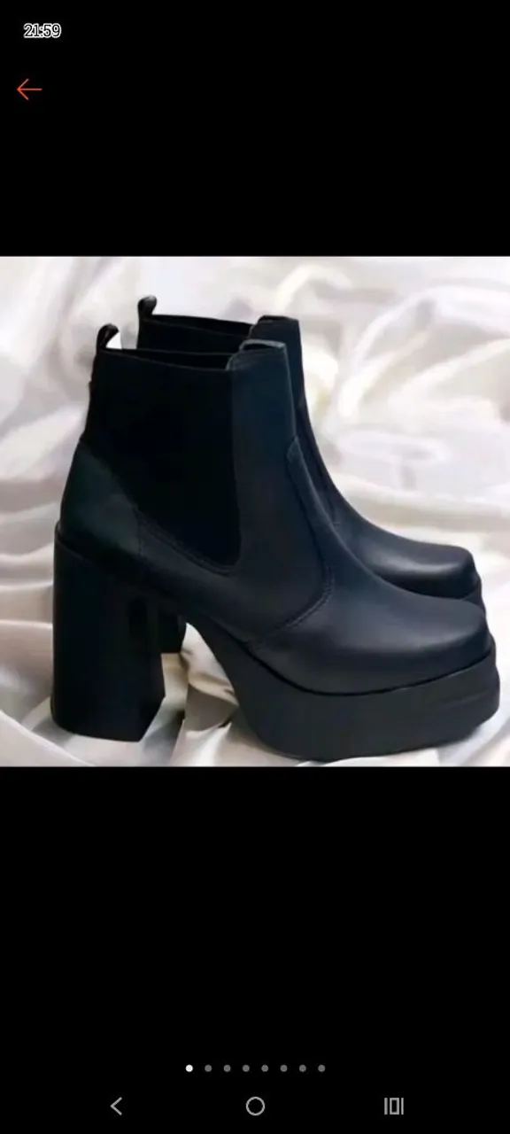 Bota Chelsea Plataforma Preta