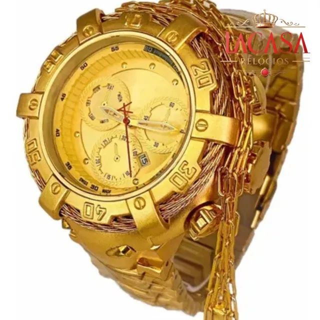 Relógio Masculino Invicta Thunderbolt Skeleton Resistente Água + Caixa Grande Pesado - Foto 5