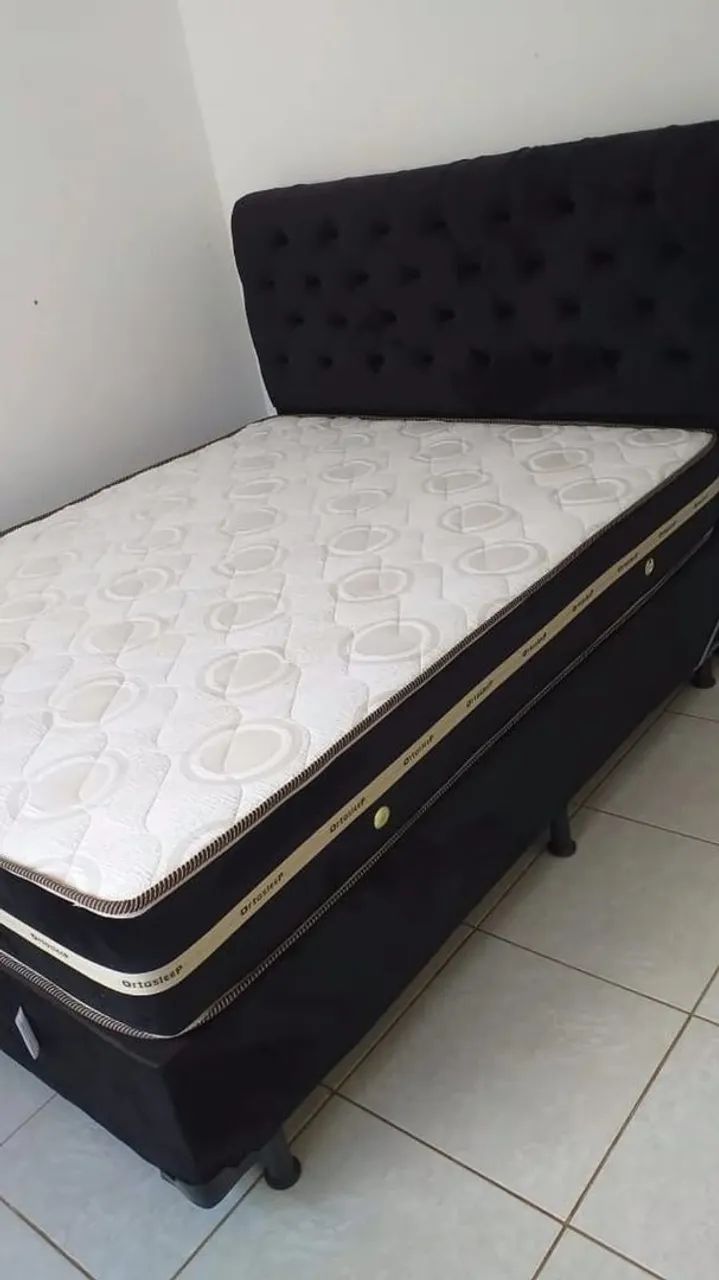 Cama box queen size com cabeceira tudo Novo