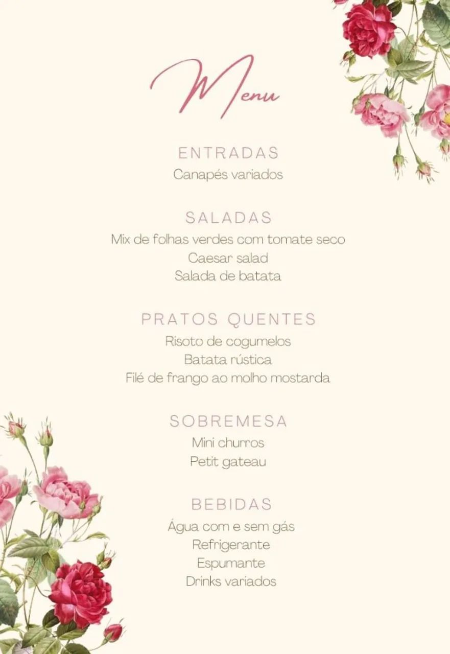 Cardápio casamento  - Foto 2