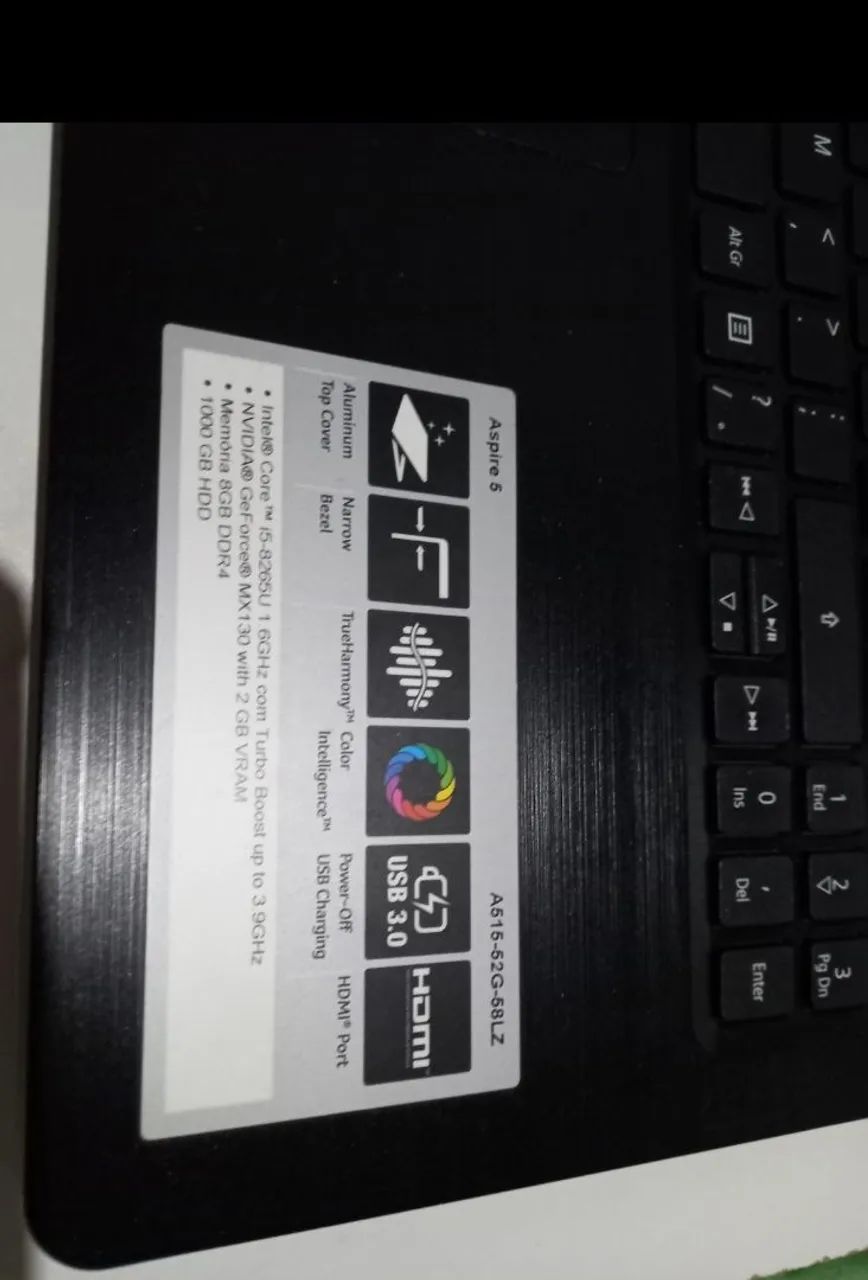Notebook Acer Aspire 5 - i5, 8GB, MX130