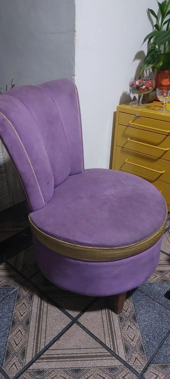 Poltrona de design vintage roxa - Foto 2