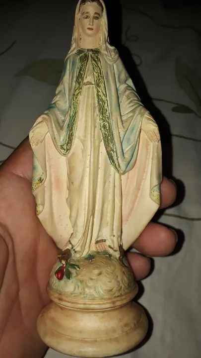 Estátua nossa senhora das graças em gesso anos 30 - Foto 2