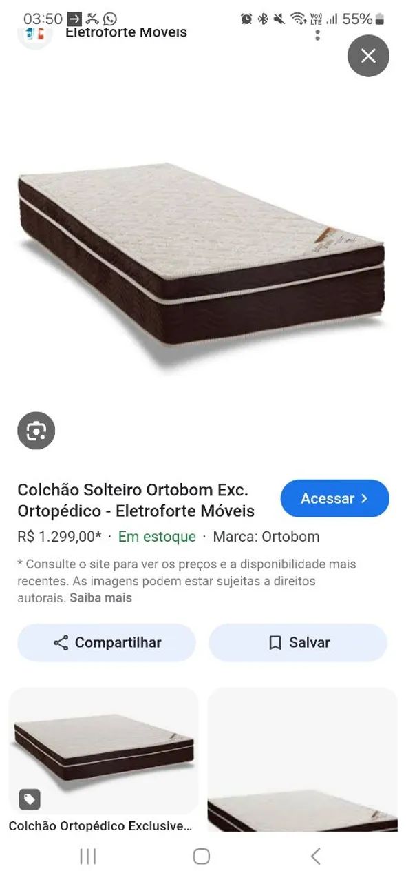 Colchão ortobom ortopédico + base em madeira - Foto 2