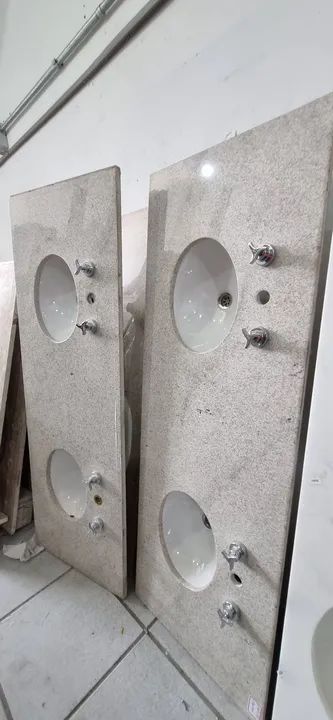 Pias banheiro cuba dupla várias pedras e modelos  - Foto 6