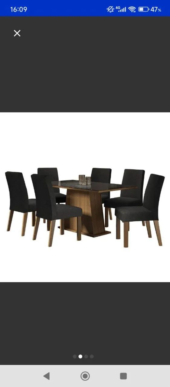 Mesa com seis cadeiras de veludo mesa de vidro  BAIXEI O PREÇO!!