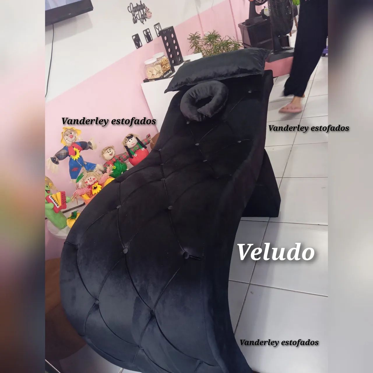 Maca de estética em veludo