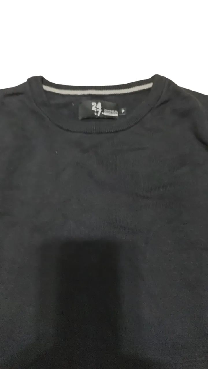 Suéter Luigi Bertolli Masculino Preto Tam. P Usado - Foto 5