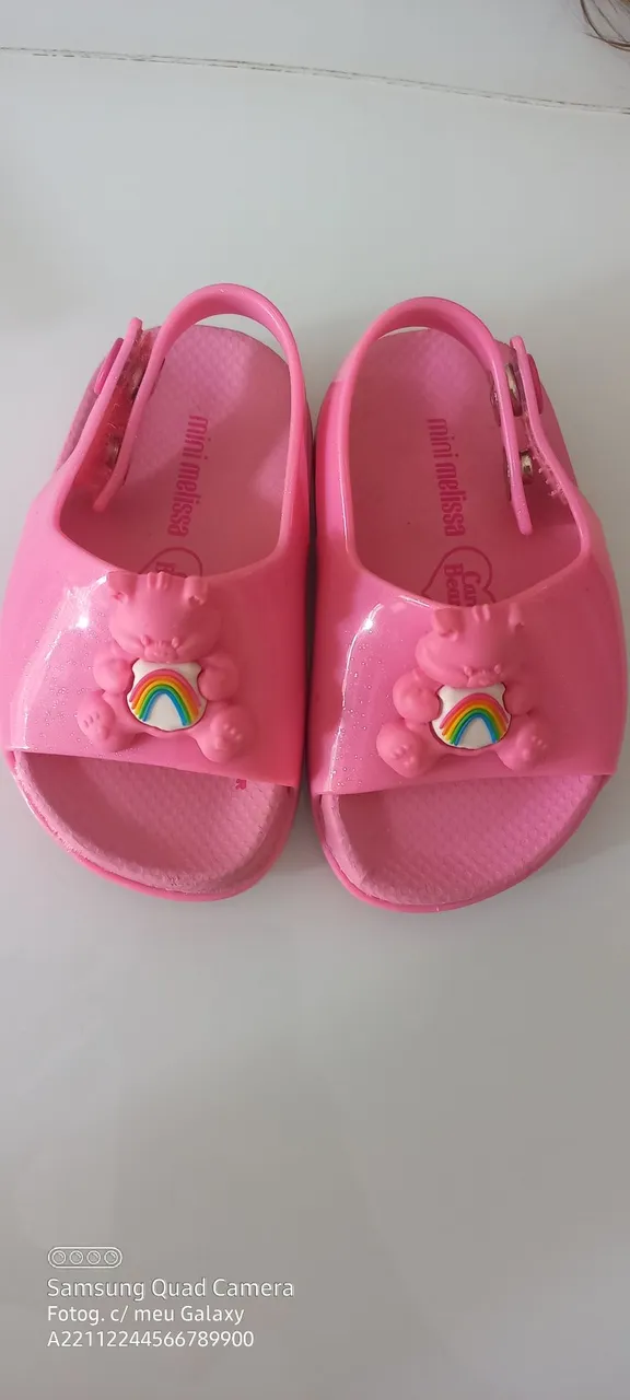 Sandálias Mini Melissa N ° 17/18 Ursinho - Rosa