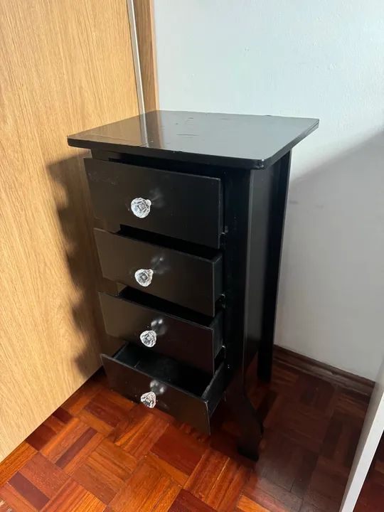 Five-Drawer Black Nightstand64739707259137122