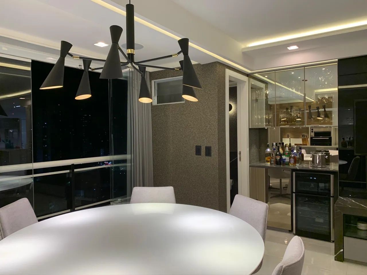 Lustre para mesa de jantar zigzag estilo aranha com 6 lampadas