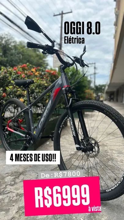 Bicicleta Elétrica Oggi 8.0 - 4 Meses de Uso!