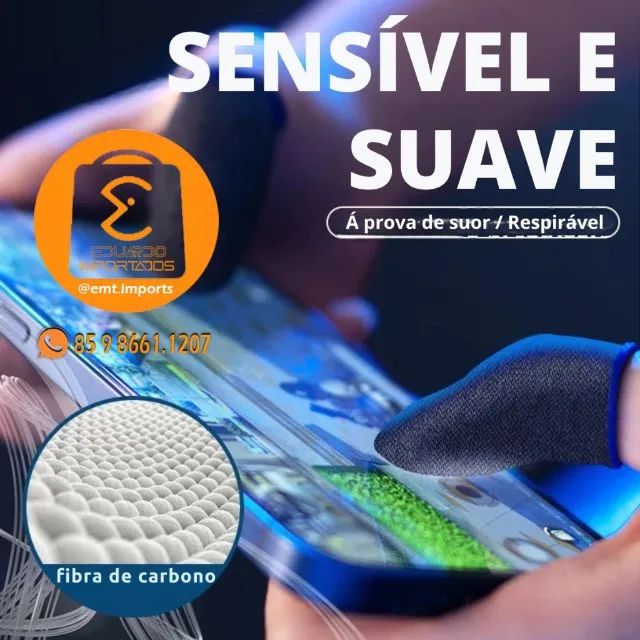 Luvas de Dedo Anti-Suor Para Celular 1 Par - Foto 4