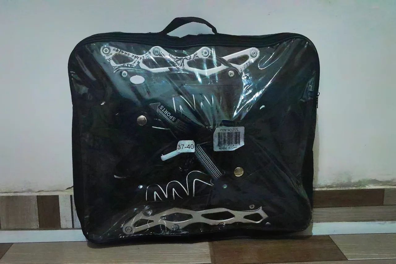 Patins inline ajustável, tamanho 37-40, rodas dianteiras com luzes de LED coloridas