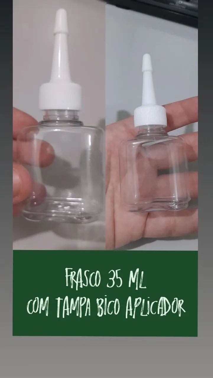 Kit 50 frascos 35 ml Tampa Bico Aplicador