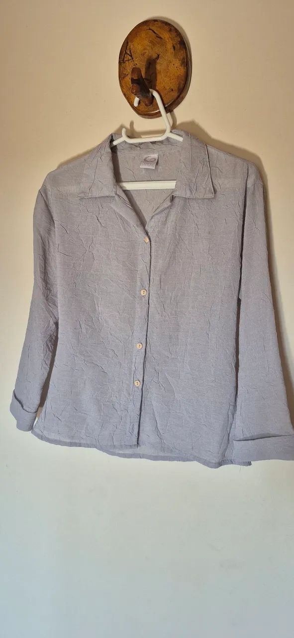 Camisa manga longa cinza