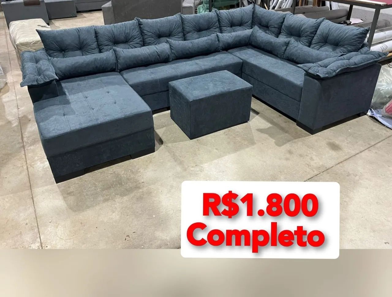 Sofá de csnro com chaise completo _ 333