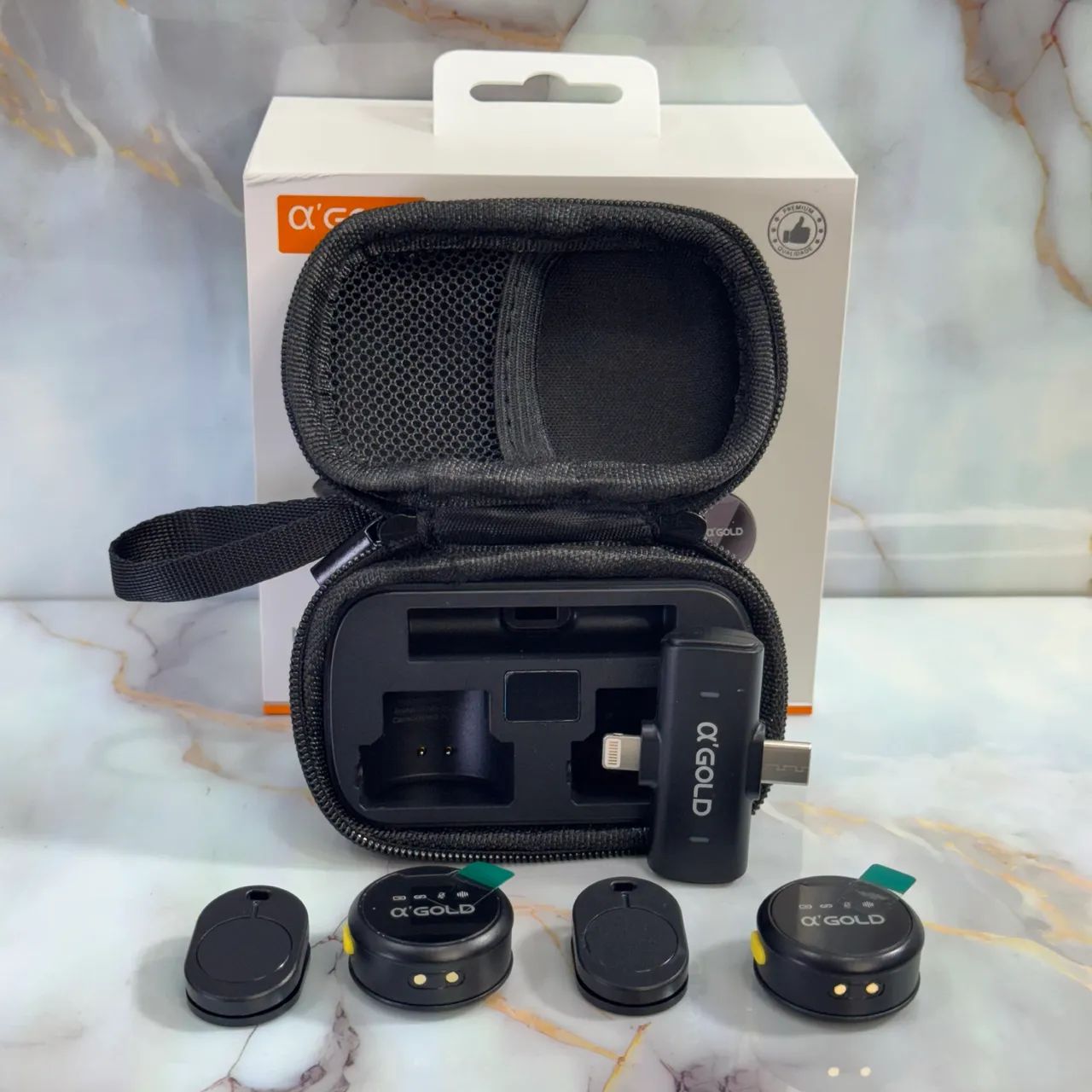 Microfone de lapela duplo com ímã 