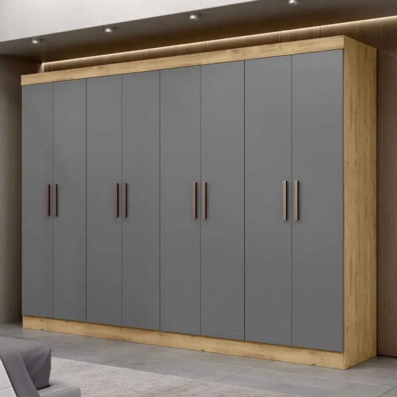 Guarda-Roupa de Madeira MDF - 8 Portas - Foto 4