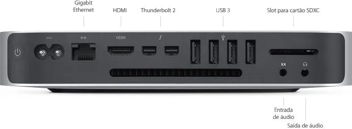 Mac Mini 2014 i5 / 8GB / 240GB / Teclado e mouse - Computadores e