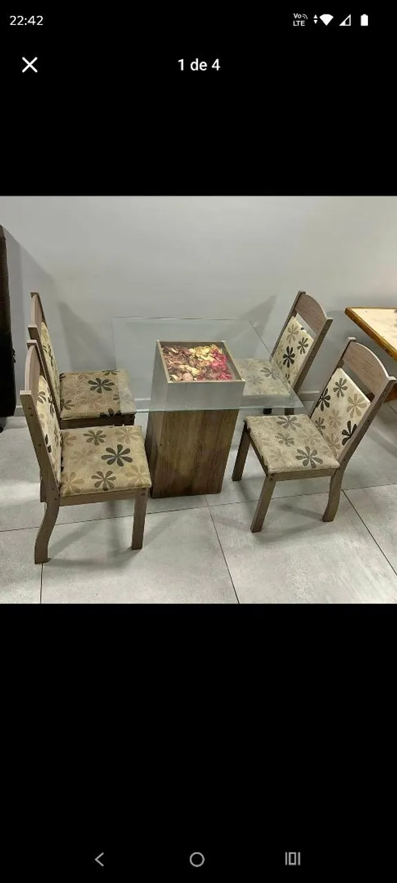 Mesa de Jantar com 4 Cadeiras Ponta grossa