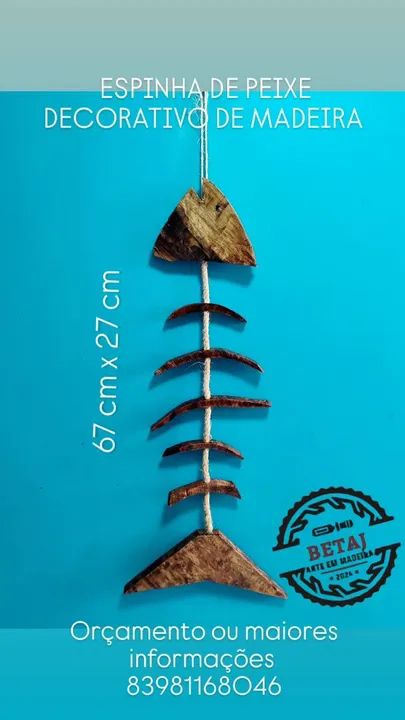 Espinha de Peixe Decorativa de Madeira - Foto 3