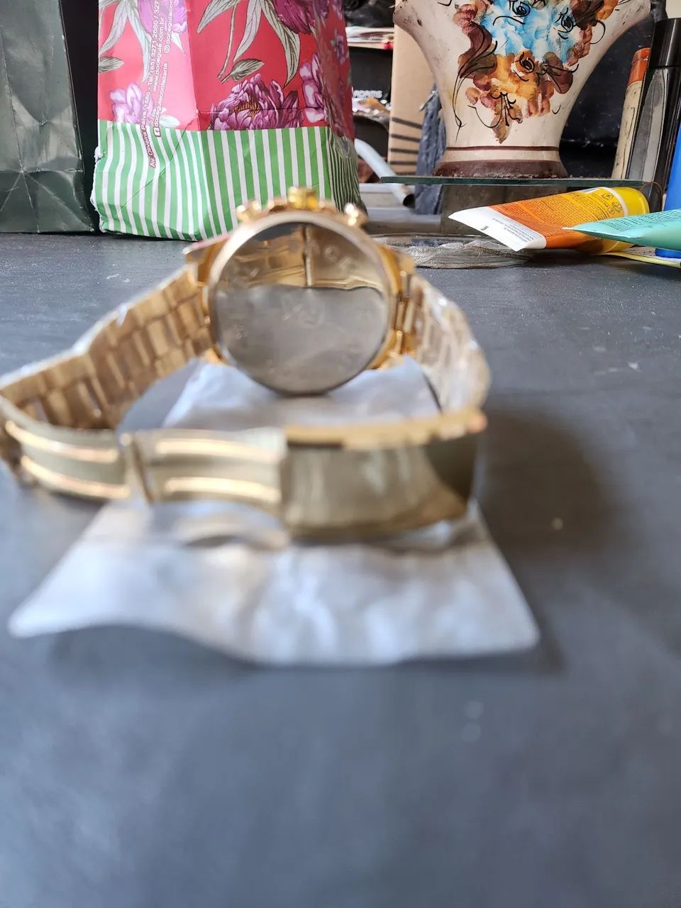 Relógio Dourado Estiloso Masculino - Foto 4