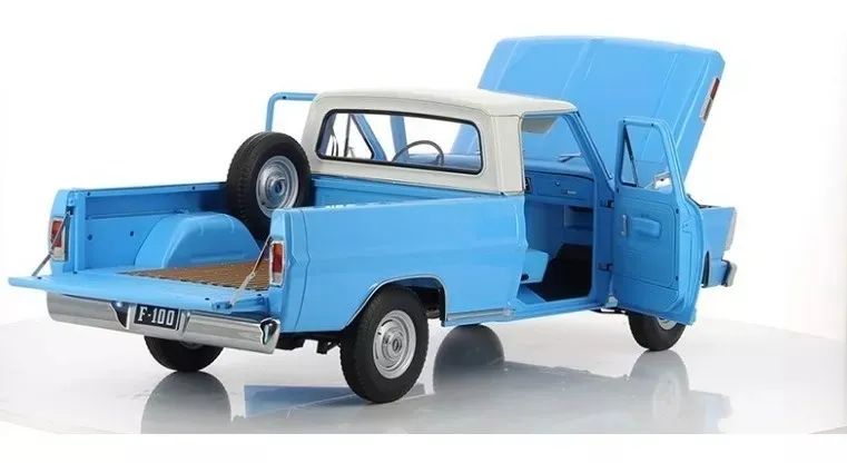FORD F-100 PICAPE 1971 AZUL - Coleção Salvat 1/8 - Foto 4