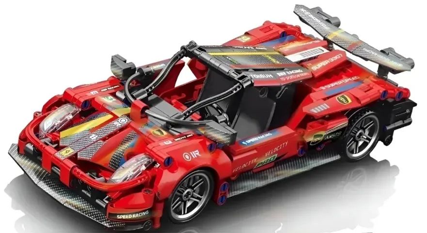 Carrinho Sport Ferrari de Montar Lego 426 Peças Scala 1:18