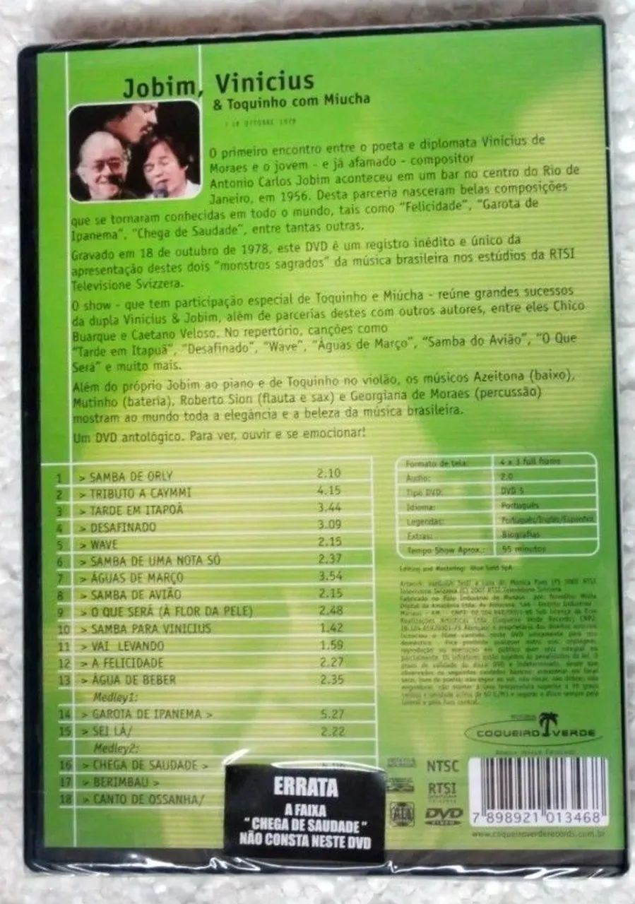 Dvd Tom Vinicius & Toquinho.   - Foto 2