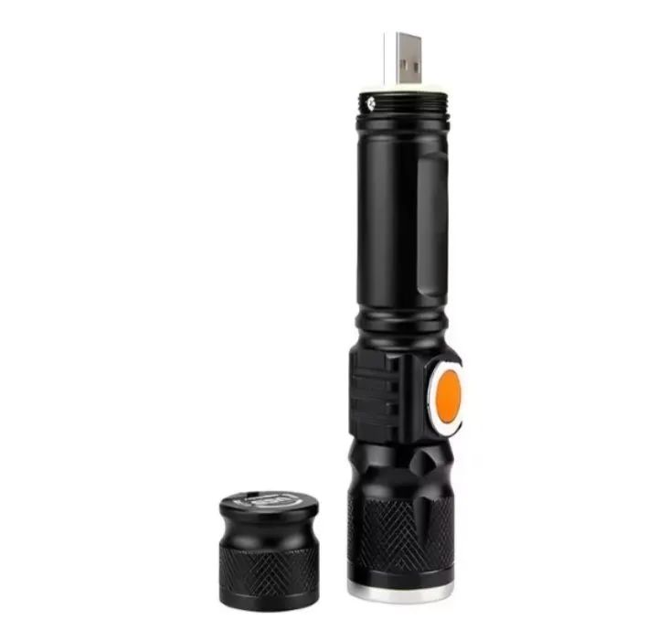  Lanterna Tática LED Recarregável USB - 11cm - Foto 2