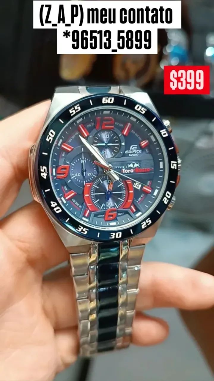 Relógio CASIO EDIFICE TORO ROSSO RED BULL - Foto 2