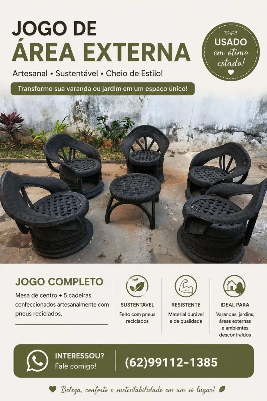 Jogo de Cadeiras para área externa.