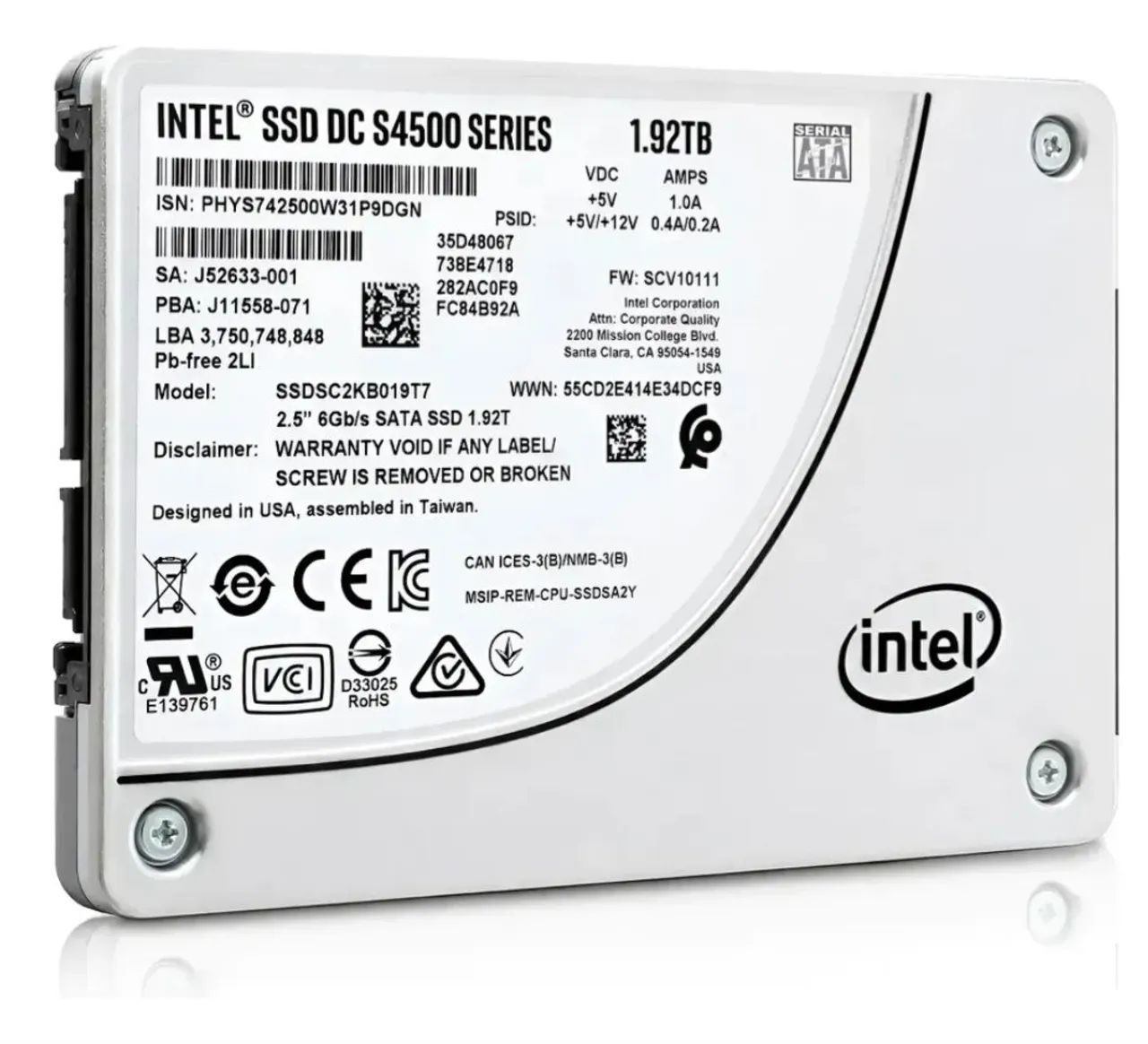 SSD Intel de 1.92T 