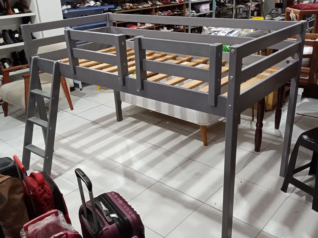 Cama Alta Infantil Solteiro em Madeira  - Foto 3