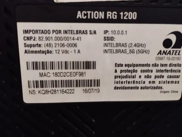 Kit 12 Roteadores Intelbras Action RG1200 Com Fonte - Foto 2