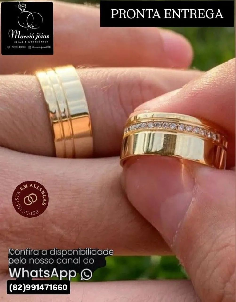  ALIANÇAS NOIVADO E CASAMENTO BANHADAS A OURO 18KILATES  - Foto 3