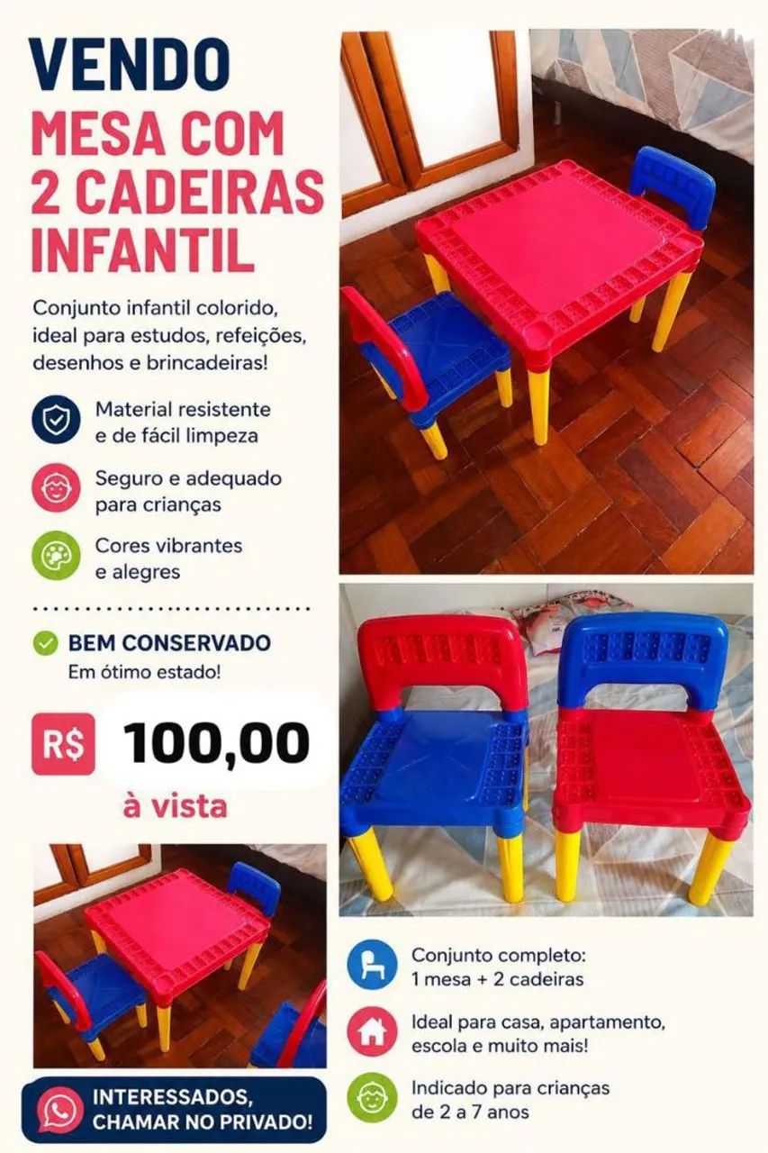 Jogo de mesa e cadeira infantil  - Foto 3