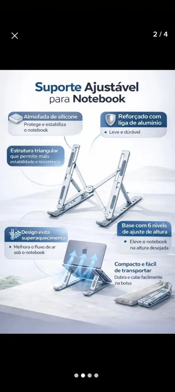 Suporte para Notebook em Alumínio  - Foto 2